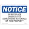 Signmission OSHA Sign, 7" H, Rigid Plastic, Do Not Place Unsolicited Advertising Materials Sign, Landscape OS-NS-P-710-L-11336 - alternate 1